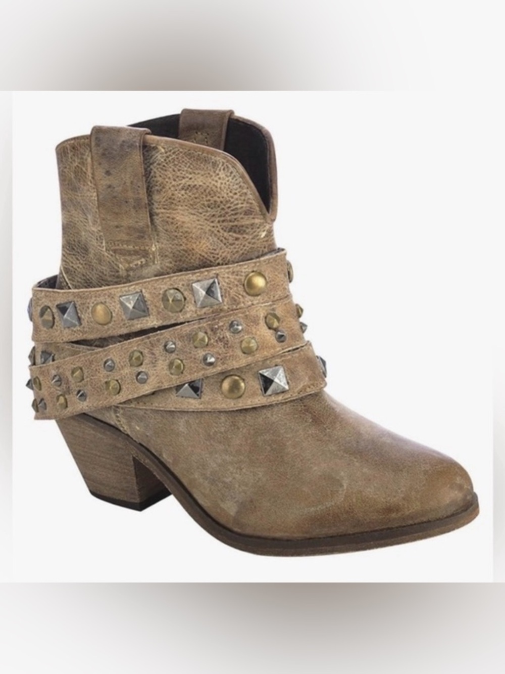 CORRAL Studded Strap Booties Cowboy Western 6